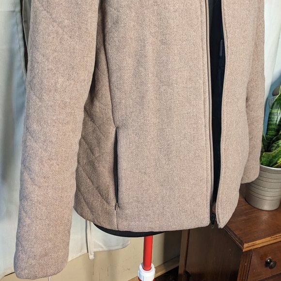 Woolrich tan quilted wool bomber jacket Medium - Picture 4 of 10